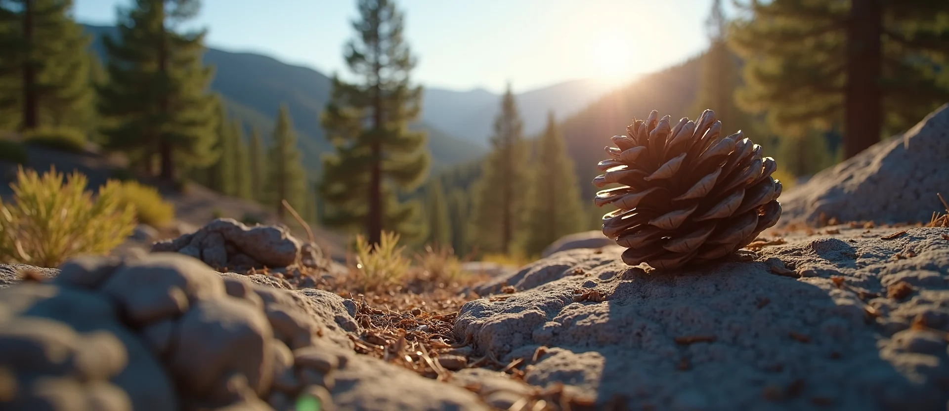 Symbolizing Seed/New Beginning: A local Ponderosa Pine opening pine cone. - AI Generated