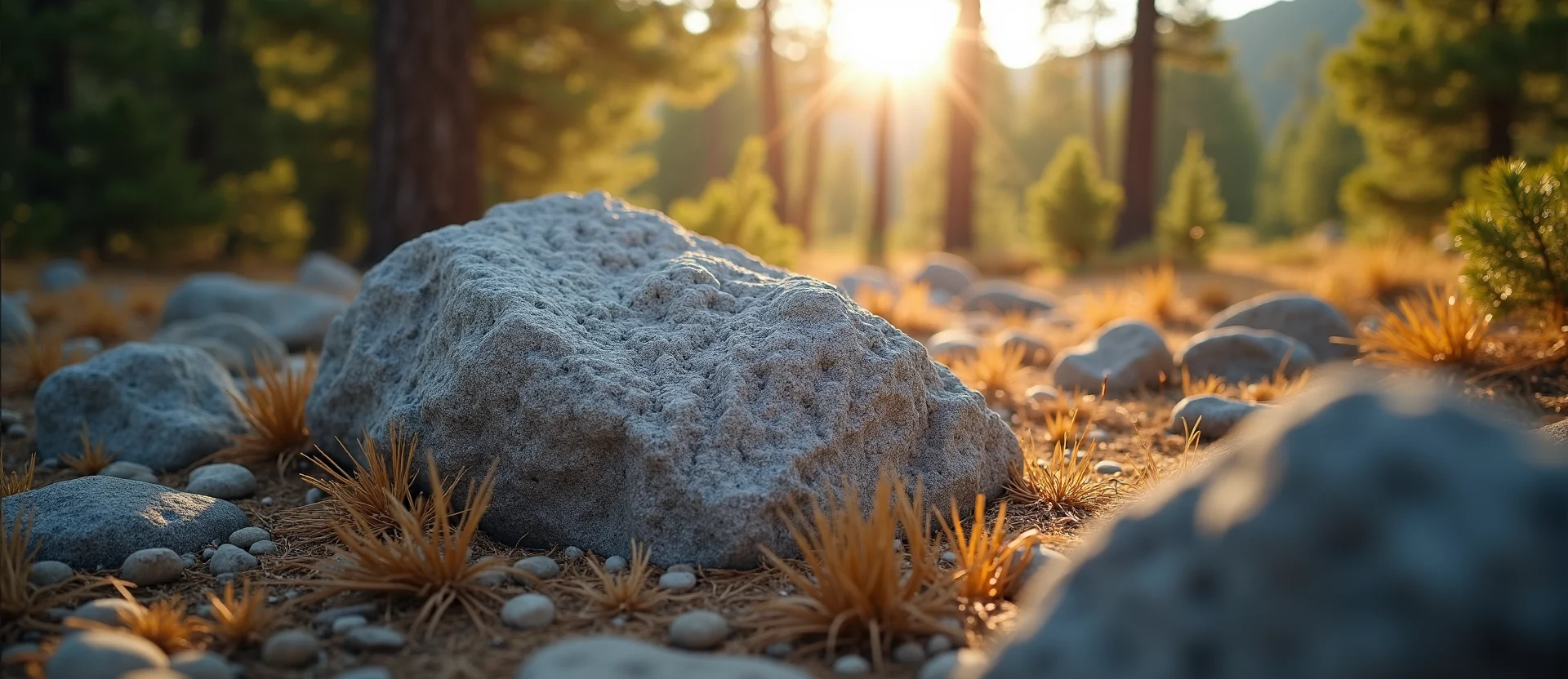 Symbolizing Stability/Peak: A local Bitterbrush unshakable boulder. - AI Generated