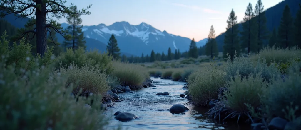 Symbolizing Flow/Cleansing: A local Manzanita clear cold snowmelt stream. - AI Generated