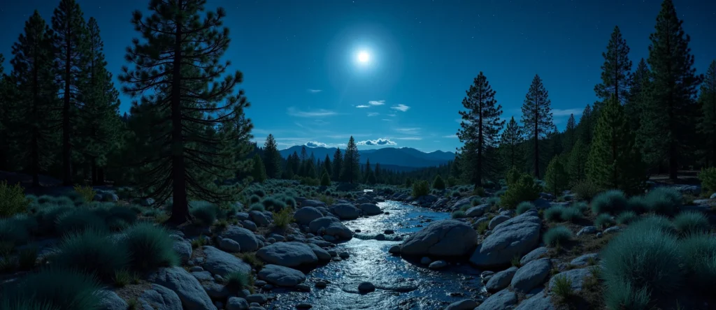 Symbolizing Flow/Cleansing: A local Ponderosa Pine hidden small waterfall. - AI Generated