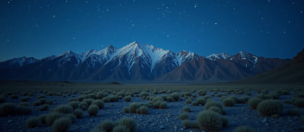 Symbolizing Stability/Peak: A local Rabbitbrush solid mountain ridge. - AI Generated