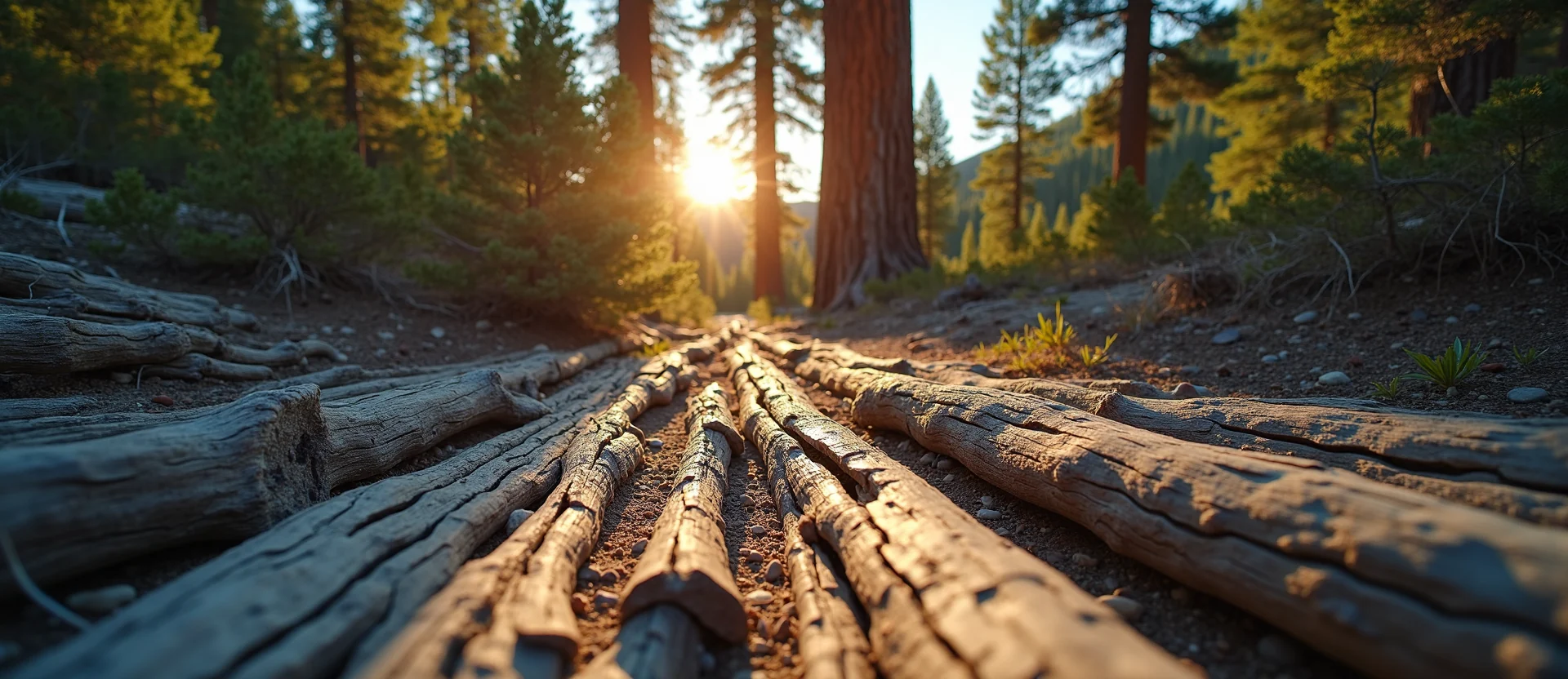 Symbolizing Growth/Resilience: A local Ponderosa Pine sturdy weathered tree trunk. - AI Generated