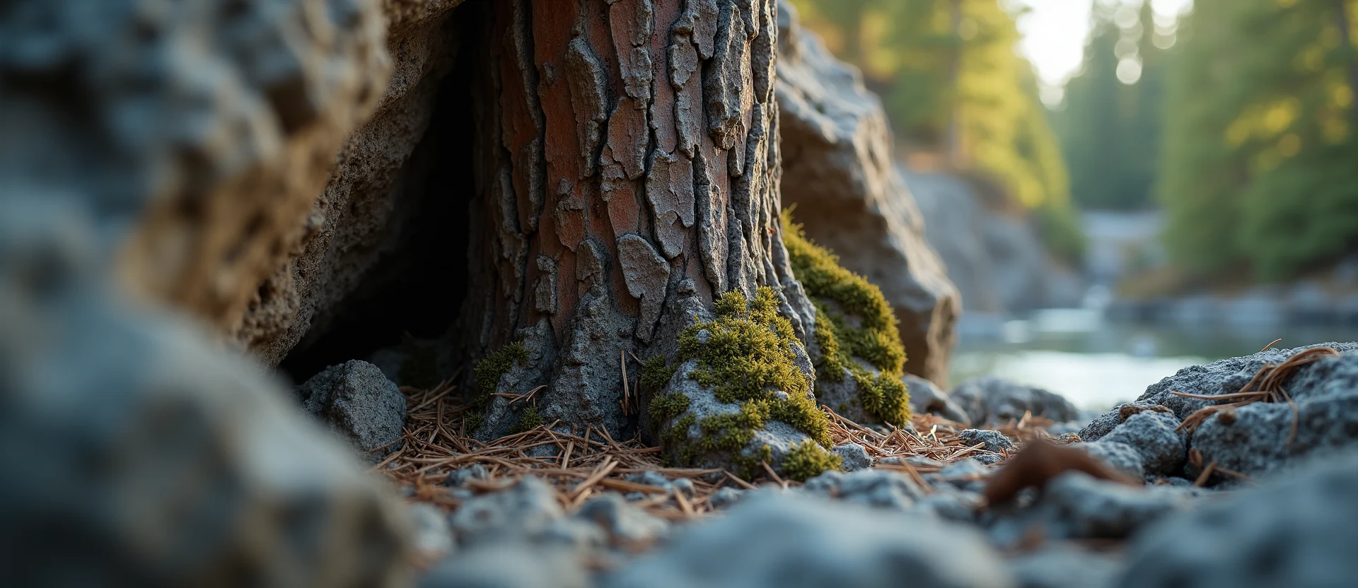 Symbolizing Growth/Resilience: A local Quaking Aspen tree growing out of a rock cleft. - AI Generated