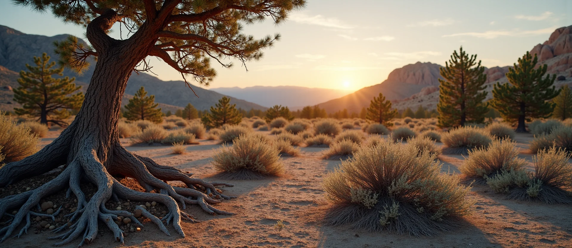 Symbolizing Growth/Resilience: A local Sagebrush (Artemisia tridentata) gnarled juniper roots. - AI Generated