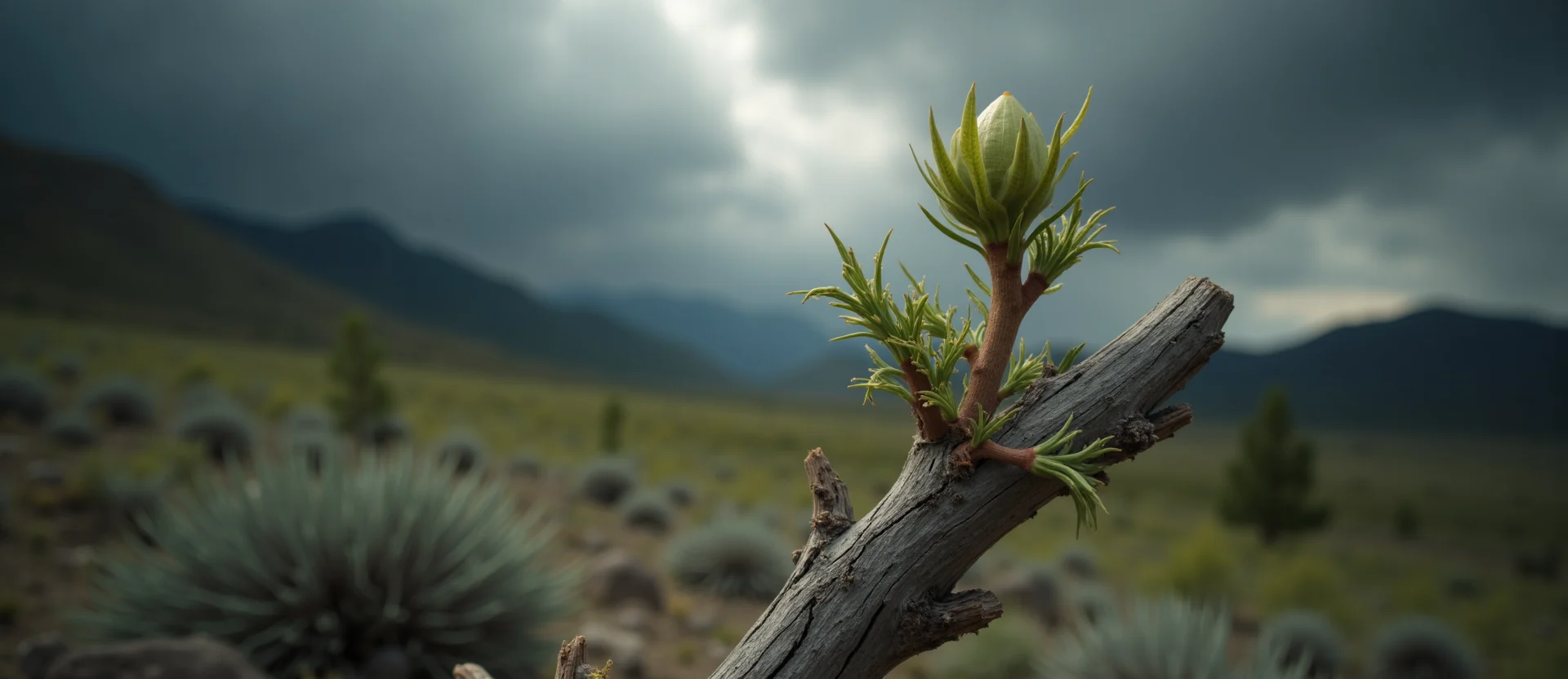 Symbolizing Seed/New Beginning: A local Quaking Aspen new green bud on a branch. - AI Generated