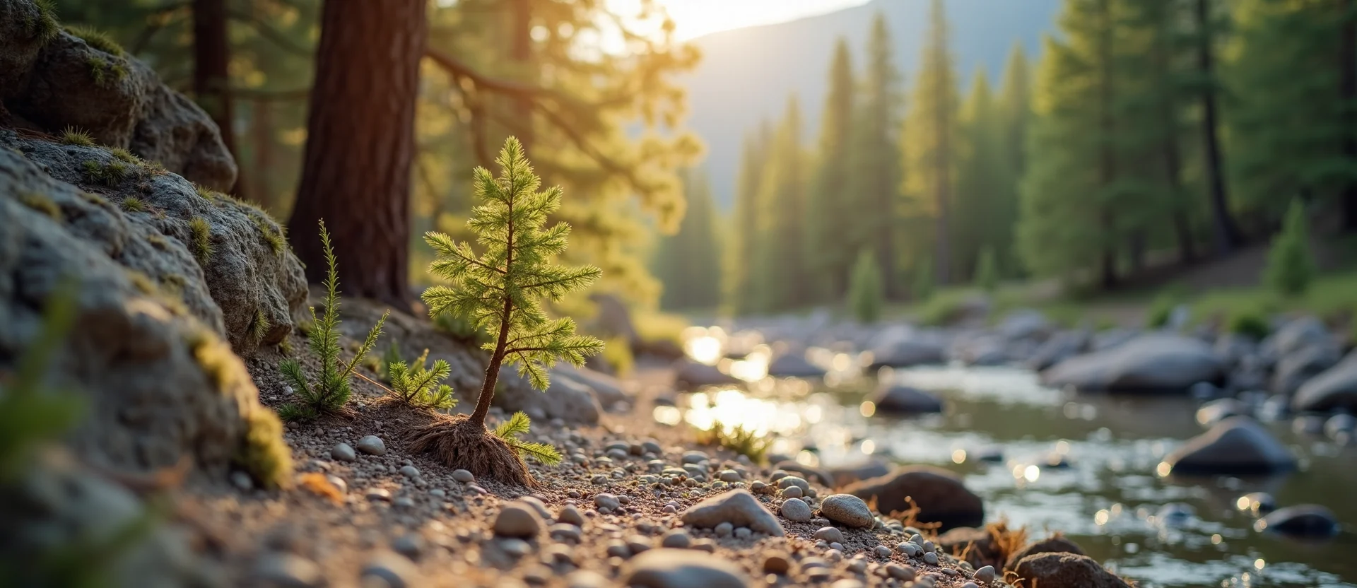 Symbolizing Growth/Resilience: A local Quaking Aspen tree growing out of a rock cleft. - AI Generated