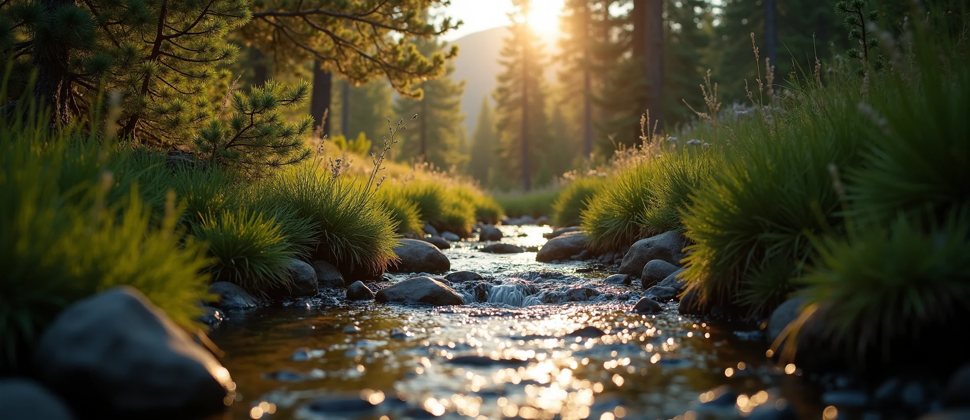 Symbolizing Flow/Cleansing: A local Sagebrush (Artemisia tridentata) babbling mountain creek. - AI Generated