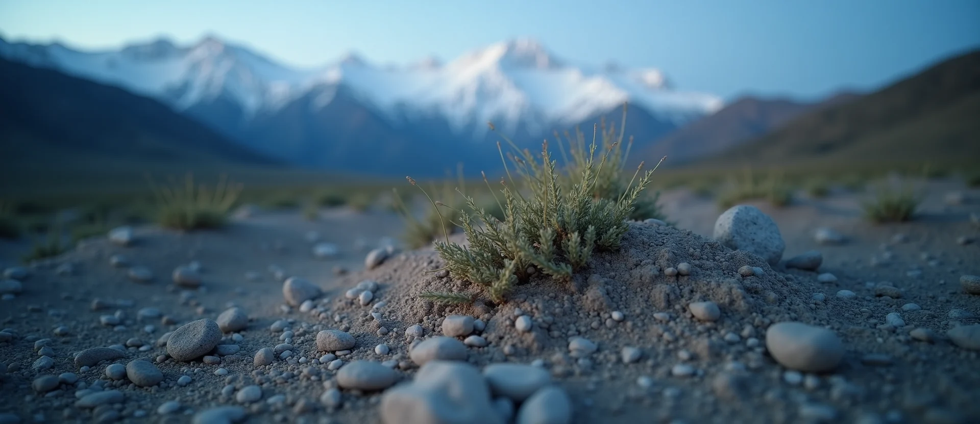 Symbolizing Stability/Peak: A local Rabbitbrush solid mountain ridge. - AI Generated