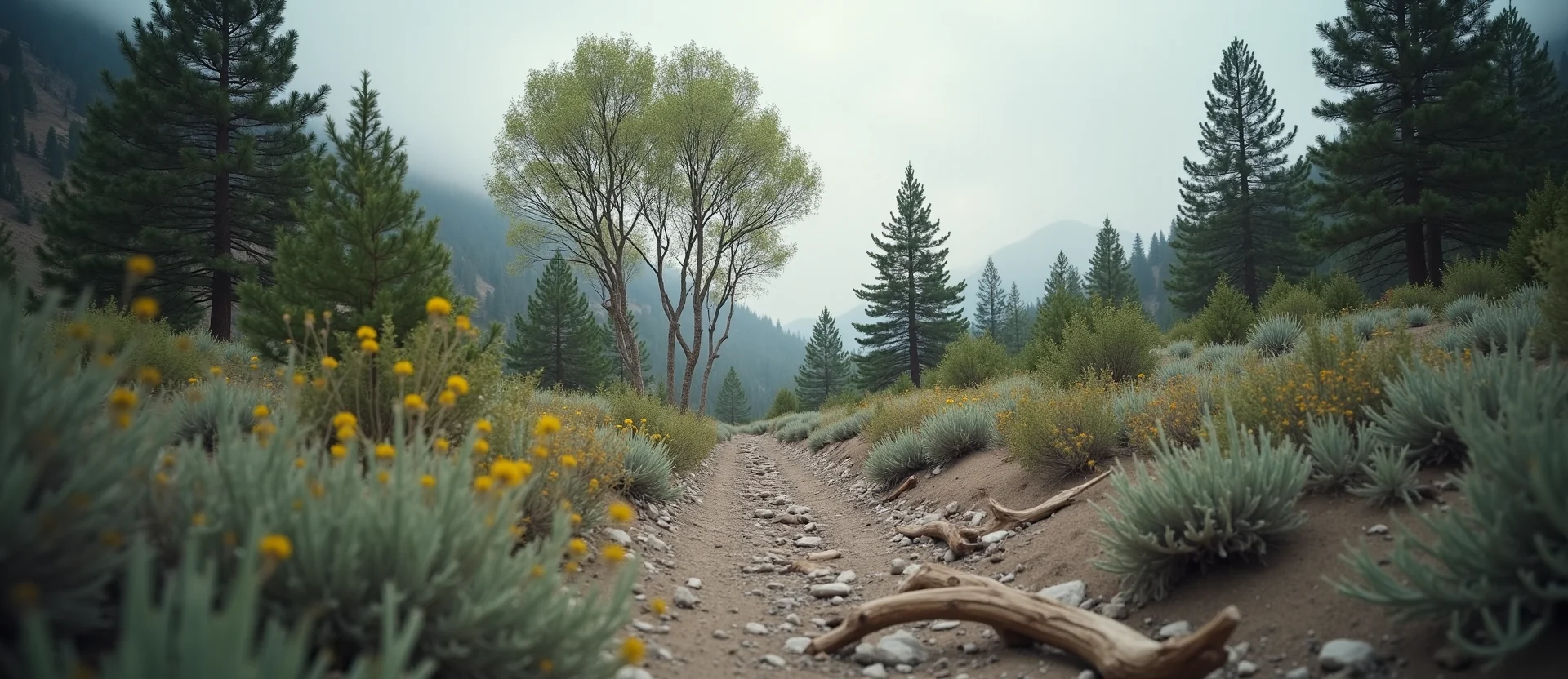 Symbolizing Growth/Resilience: A local Desert Peach thriving aspen grove. - AI Generated