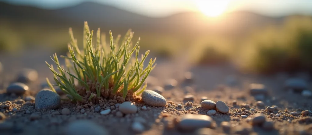 Symbolizing Seed/New Beginning: A local Rabbitbrush sprouting sagebrush seedling. - AI Generated