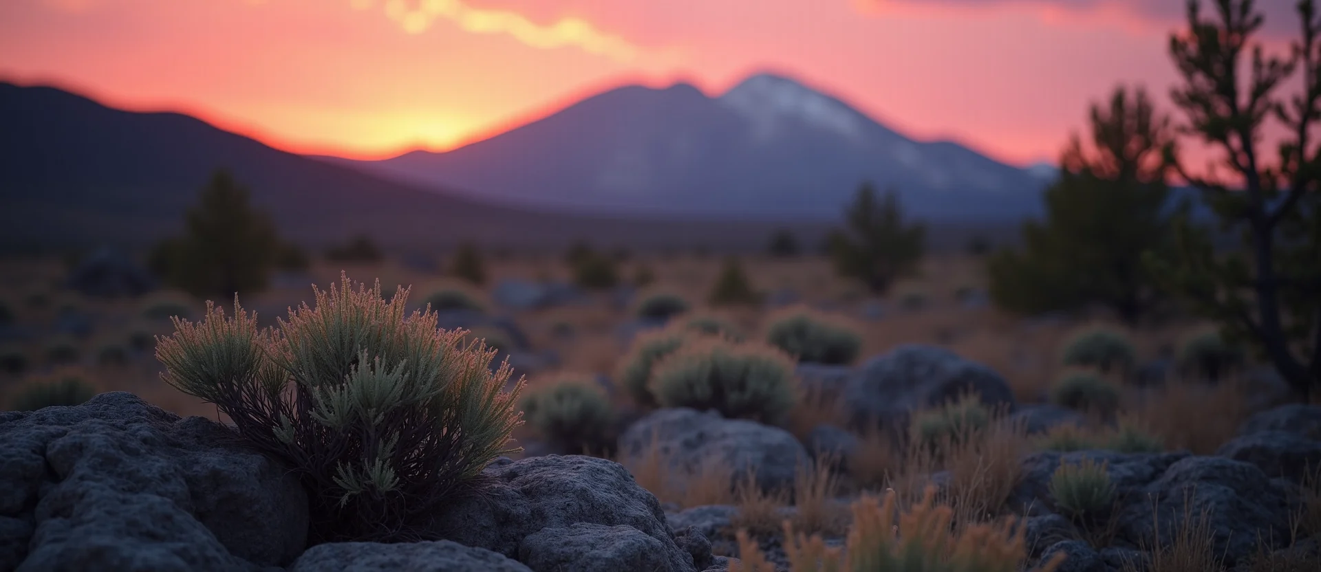 Symbolizing Identity/Local: A local Sagebrush (Artemisia tridentata) Peavine Mountain silhouette. - AI Generated