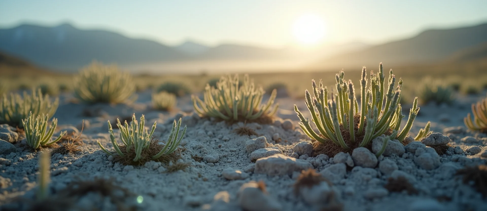 Symbolizing Stability/Peak: A local Indian Paintbrush distant Sierra horizon. - AI Generated