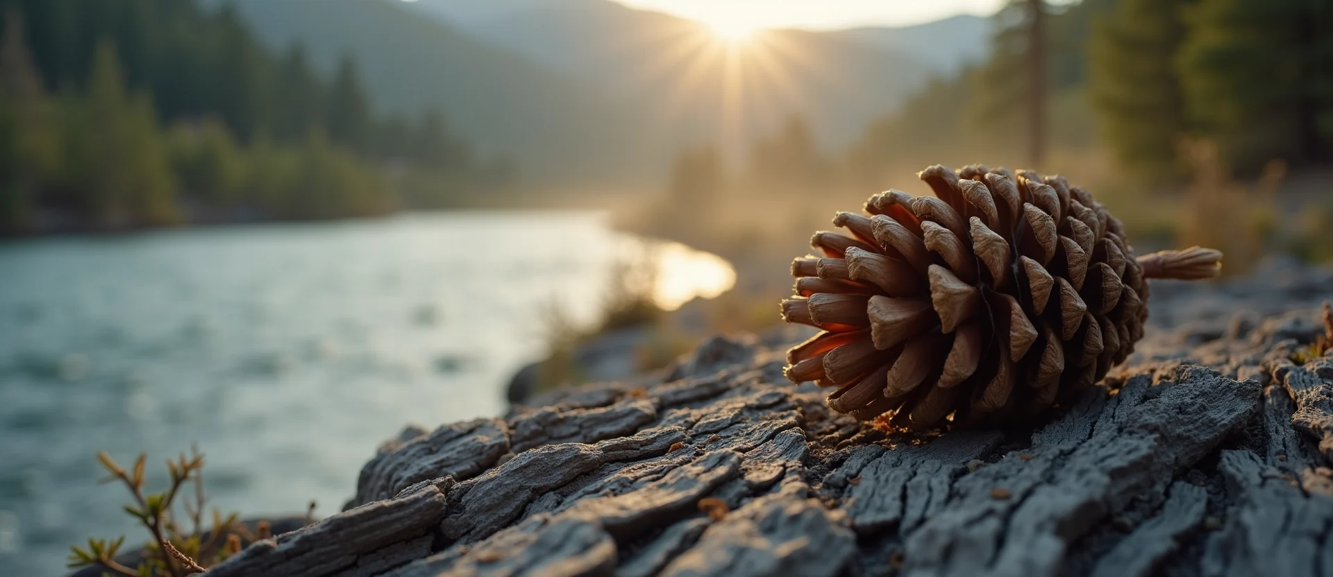 Symbolizing Seed/New Beginning: A local Bitterbrush opening pine cone. - AI Generated
