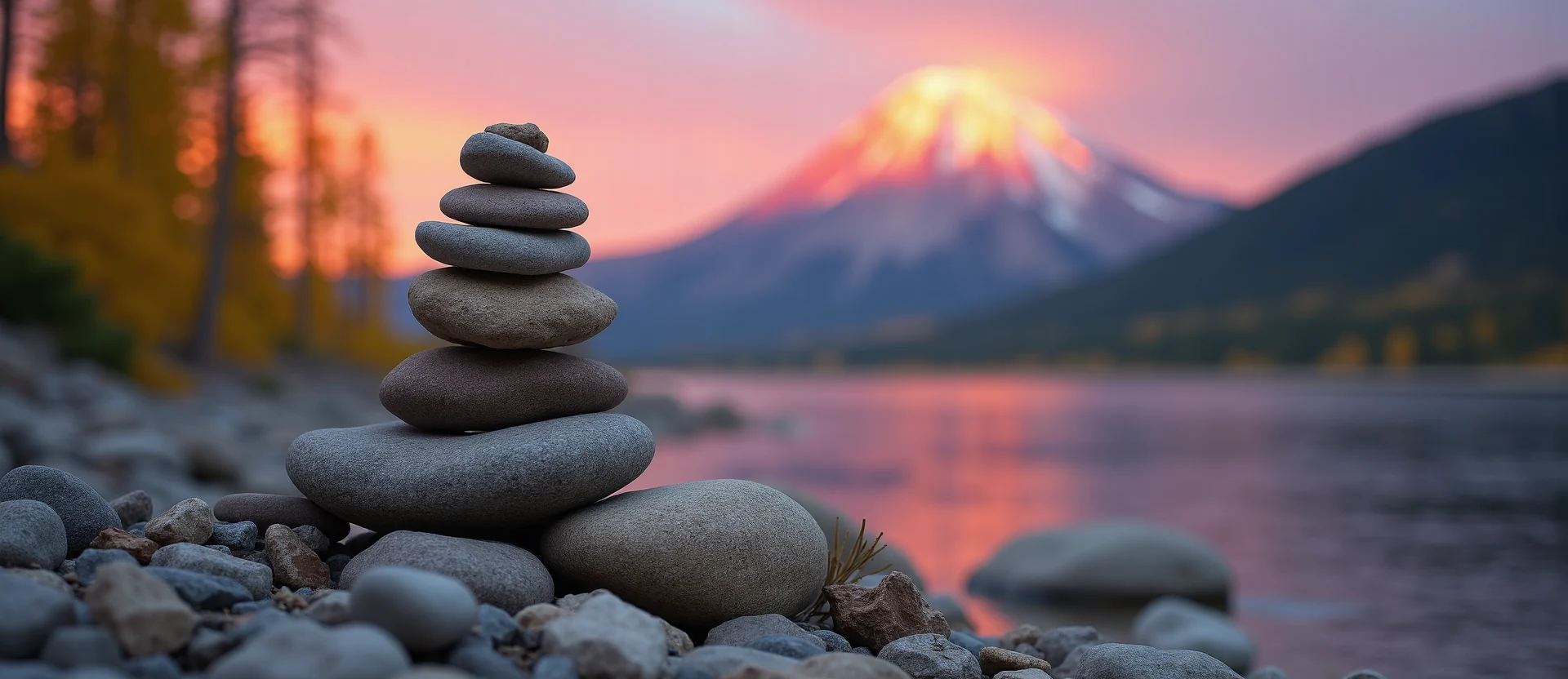 Symbolizing Stability/Peak: A local Quaking Aspen ancient rock cairn. - AI Generated