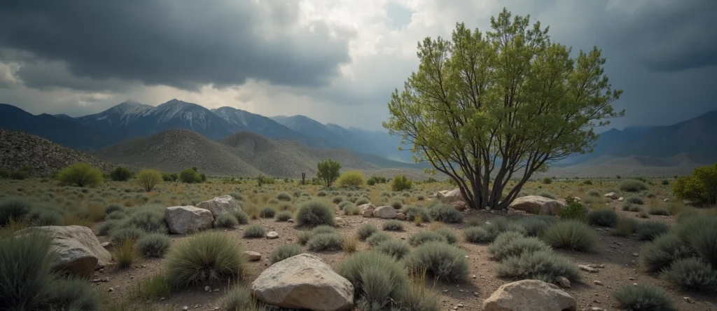 Symbolizing Growth/Resilience: A local Desert Peach thriving aspen grove. - AI Generated