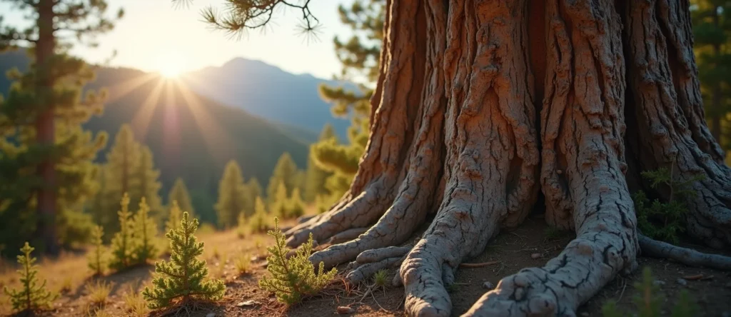 Symbolizing Growth/Resilience: A local Manzanita sturdy weathered tree trunk. - AI Generated