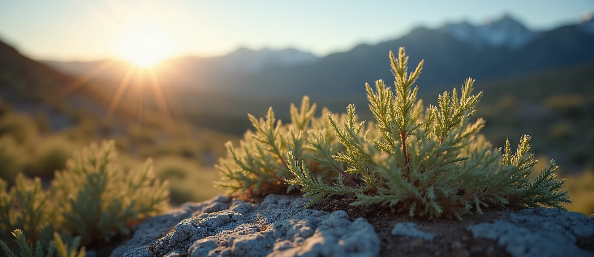 Symbolizing Stability/Peak: A local Indian Paintbrush solid mountain ridge. - AI Generated
