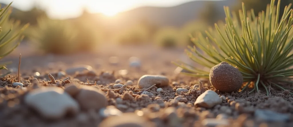 Symbolizing Seed/New Beginning: A local Sagebrush (Artemisia tridentata) single pine seed on dry earth. - AI Generated