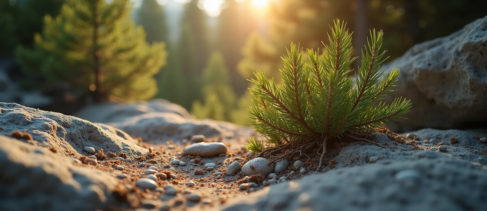 Symbolizing Growth/Resilience: A local Manzanita tree growing out of a rock cleft. - AI Generated