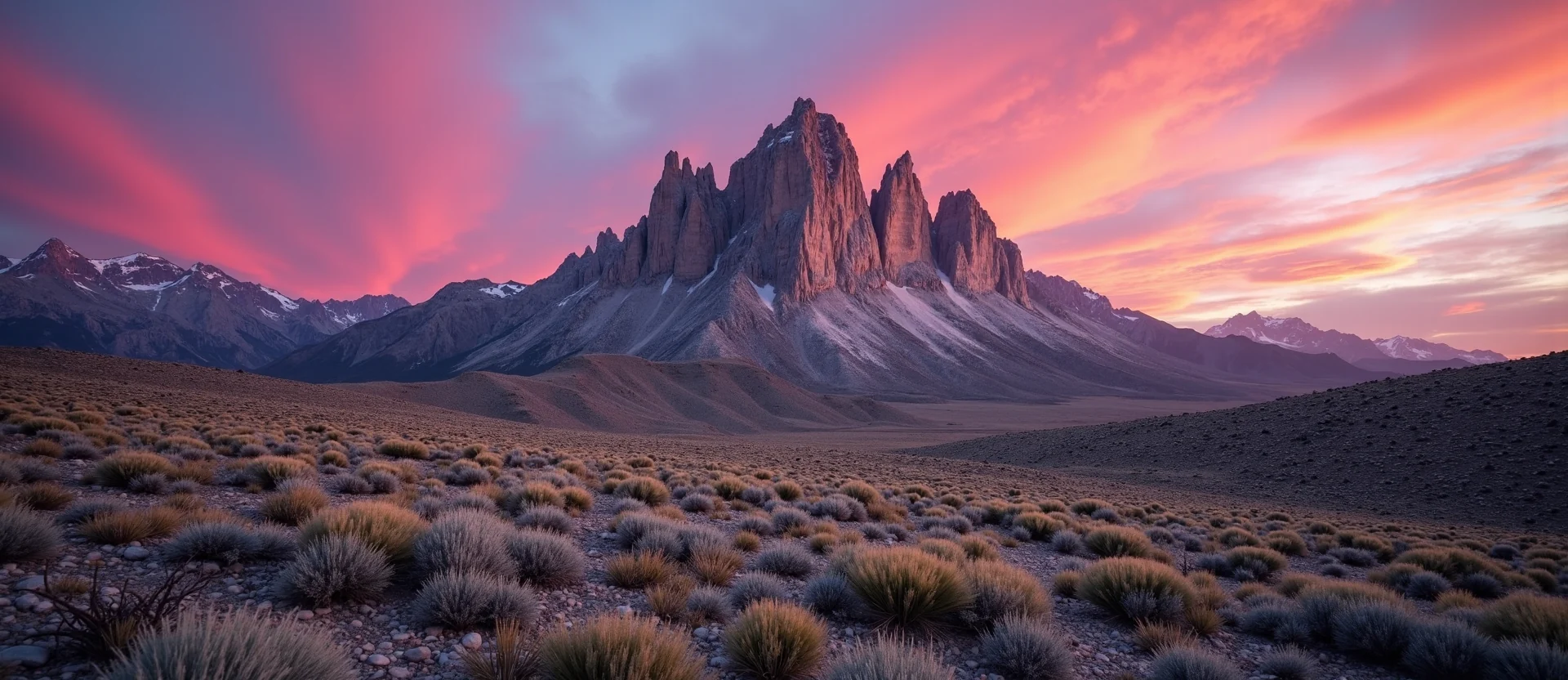 Symbolizing Stability/Peak: A local Rabbitbrush jagged granite peak. - AI Generated