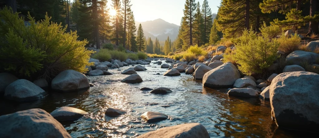 Symbolizing Flow/Cleansing: A local Manzanita smooth Truckee river stones. - AI Generated