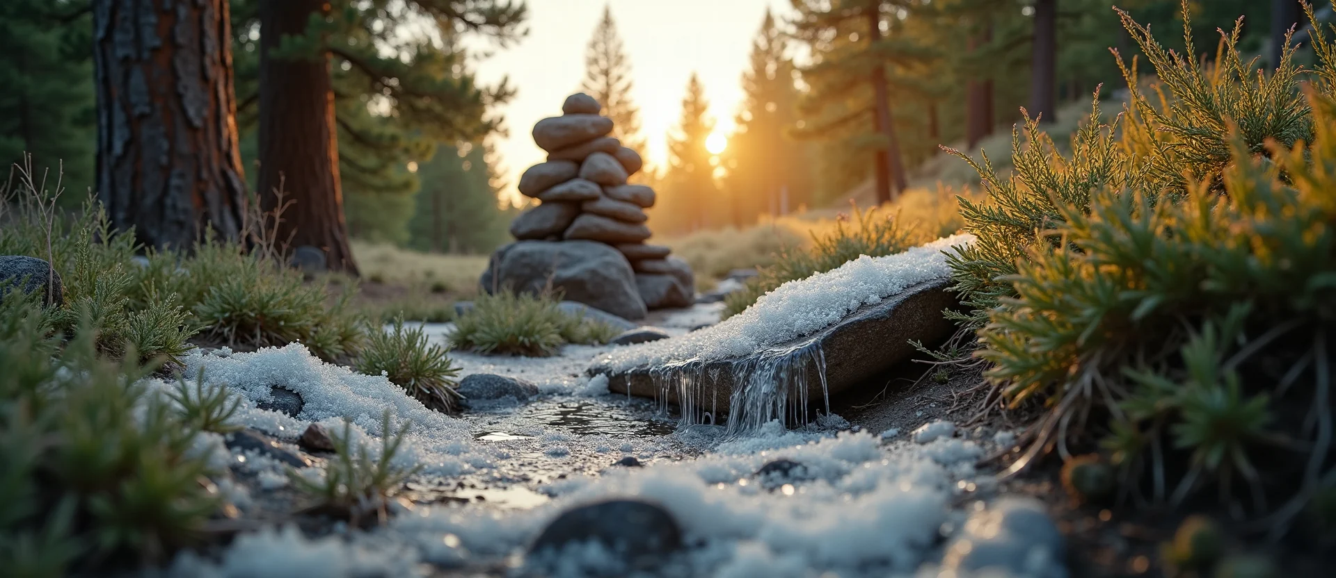 Symbolizing Stability/Peak: A local Sagebrush (Artemisia tridentata) ancient rock cairn. - AI Generated