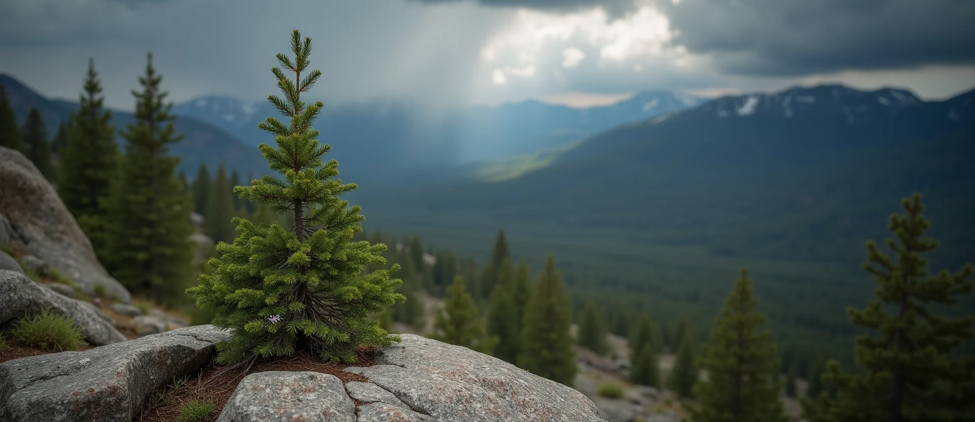 Symbolizing Growth/Resilience: A local Quaking Aspen tree growing out of a rock cleft. - AI Generated