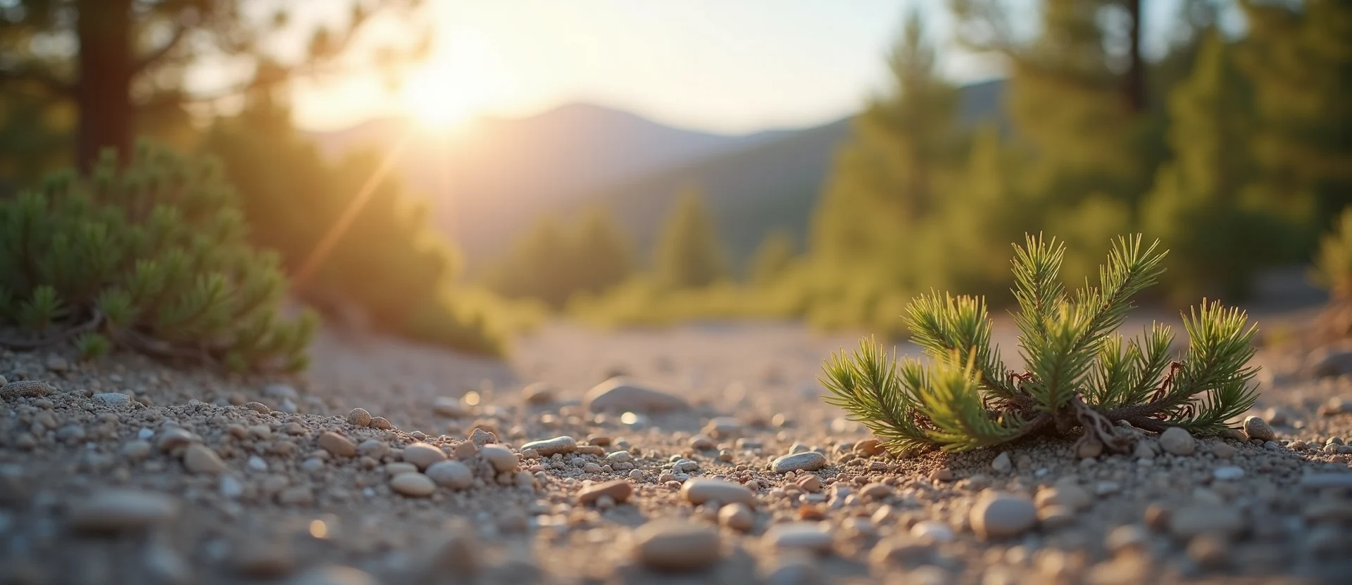 Symbolizing Stability/Peak: A local Sierra Juniper distant Sierra horizon. - AI Generated