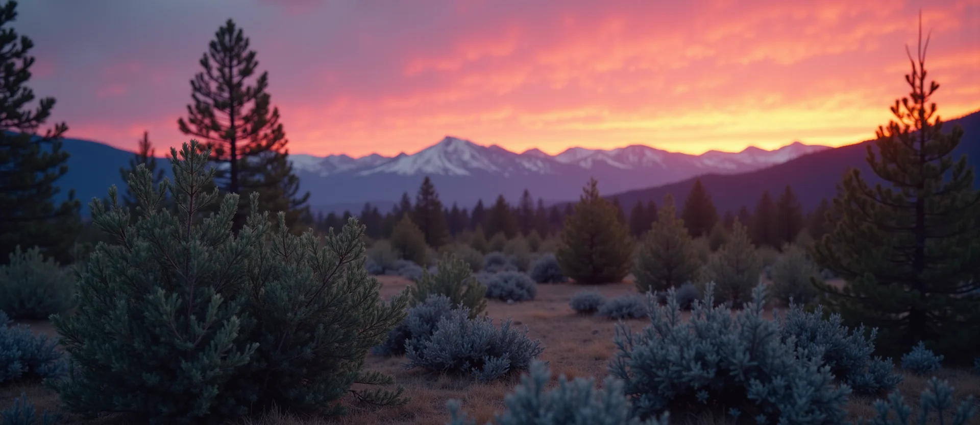 Symbolizing Stability/Peak: A local Bitterbrush distant Sierra horizon. - AI Generated
