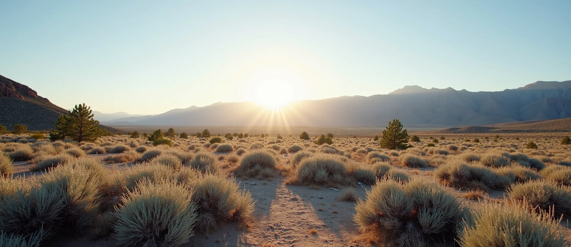 Symbolizing Identity/Local: A local Rabbitbrush Sierra Nevada skyline. - AI Generated