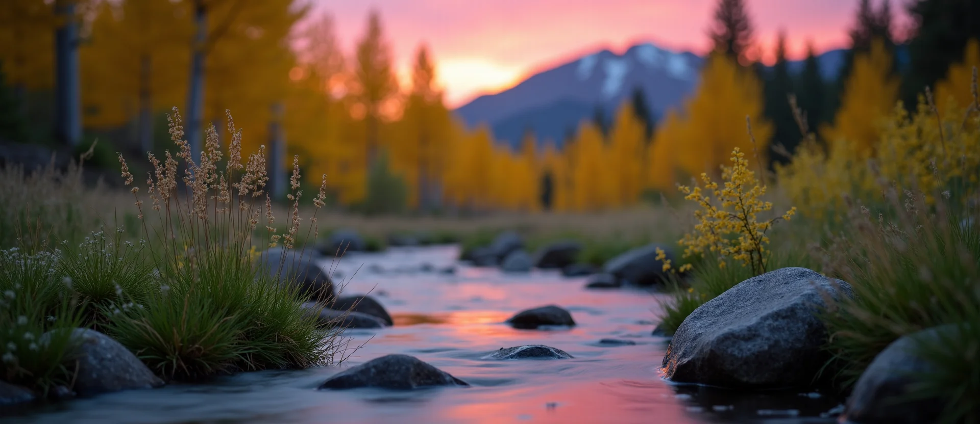 Symbolizing Flow/Cleansing: A local Quaking Aspen babbling mountain creek. - AI Generated
