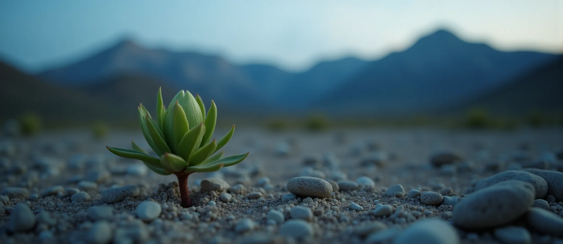Symbolizing Seed/New Beginning: A local Indian Paintbrush new green bud on a branch. - AI Generated