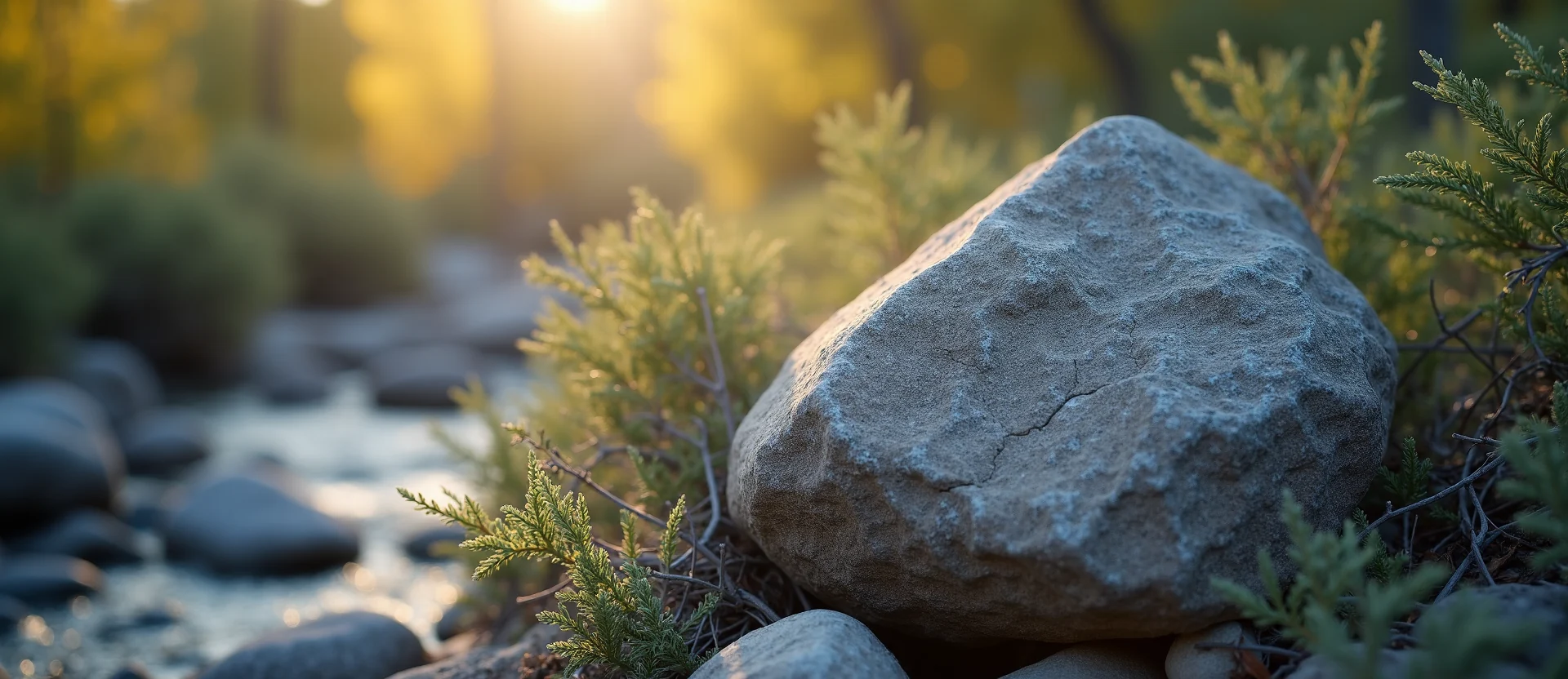 Symbolizing Stability/Peak: A local Bitterbrush unshakable boulder. - AI Generated