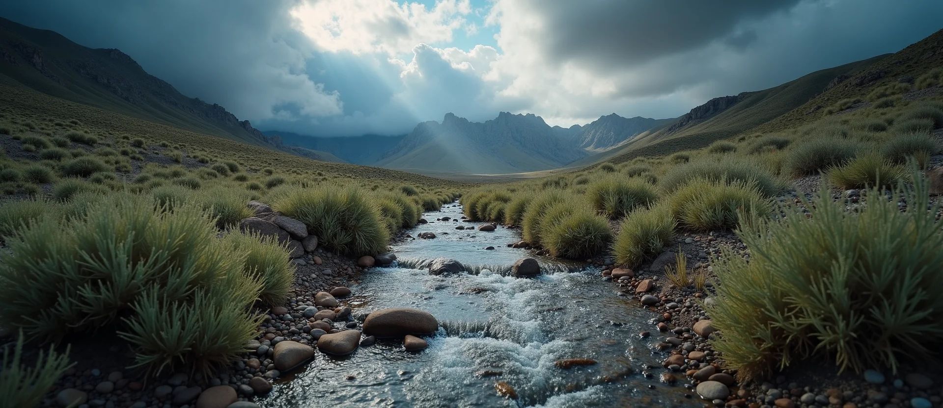 Symbolizing Flow/Cleansing: A local Sagebrush (Artemisia tridentata) hidden small waterfall. - AI Generated