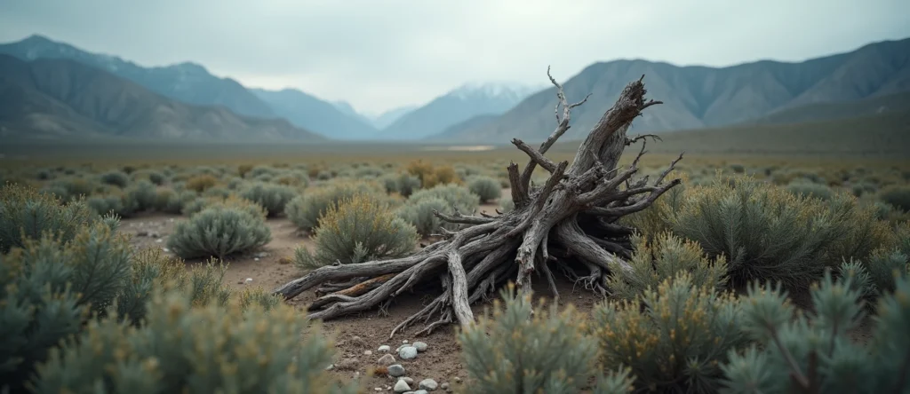 Symbolizing Growth/Resilience: A local Bitterbrush gnarled juniper roots. - AI Generated