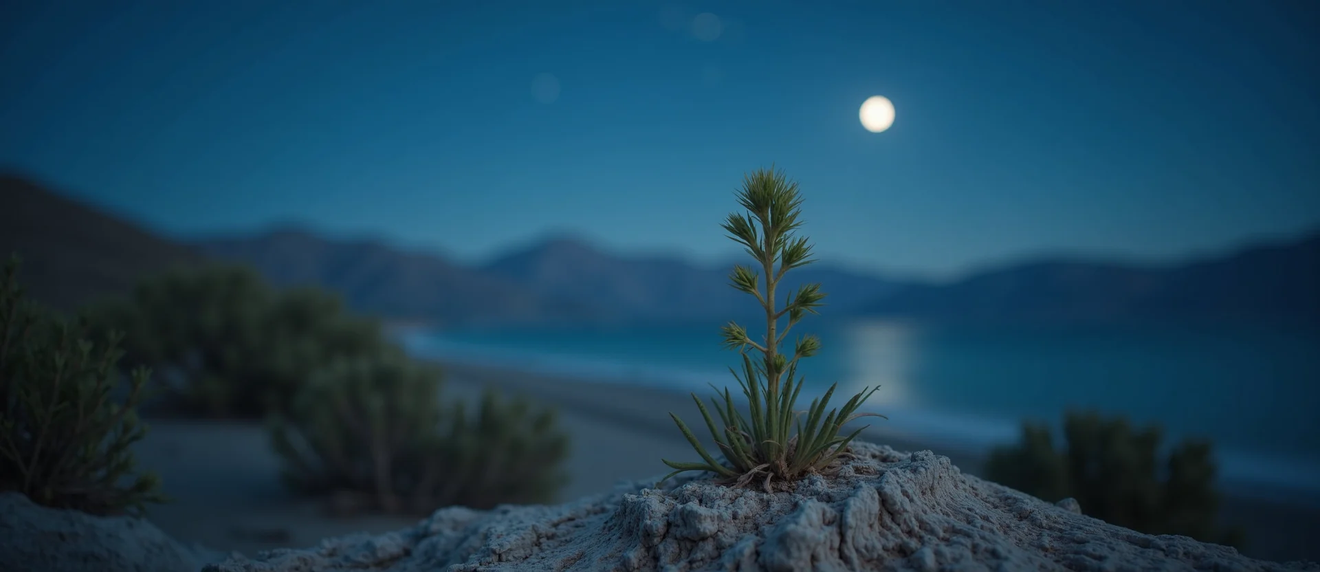 Symbolizing Seed/New Beginning: A local Mountain Mahogany sprouting sagebrush seedling. - AI Generated