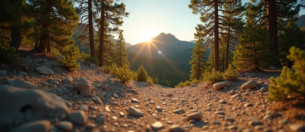 Symbolizing Stability/Peak: A local Ponderosa Pine solid mountain ridge. - AI Generated