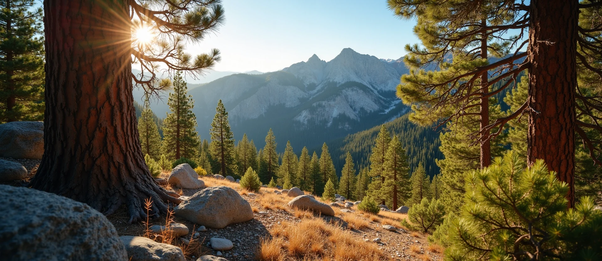 Symbolizing Stability/Peak: A local Sierra Juniper solid mountain ridge. - AI Generated