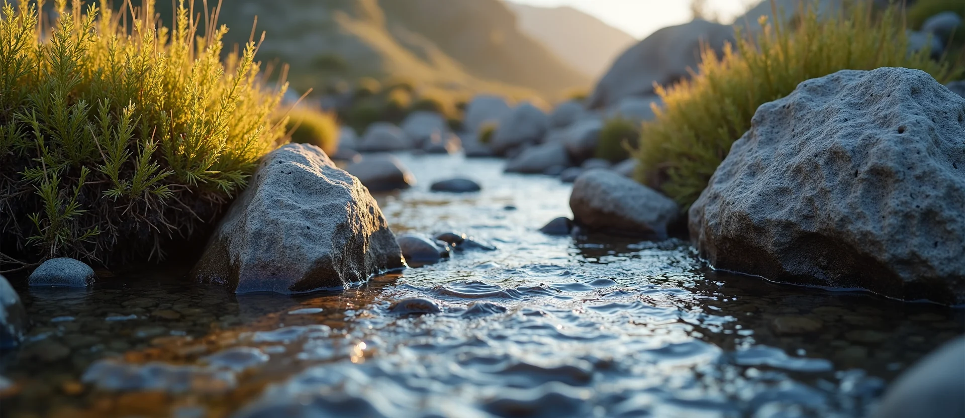 Symbolizing Flow/Cleansing: A local Sagebrush (Artemisia tridentata) babbling mountain creek. - AI Generated