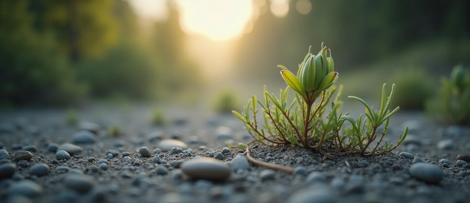 Symbolizing Seed/New Beginning: A local Desert Peach new green bud on a branch. - AI Generated