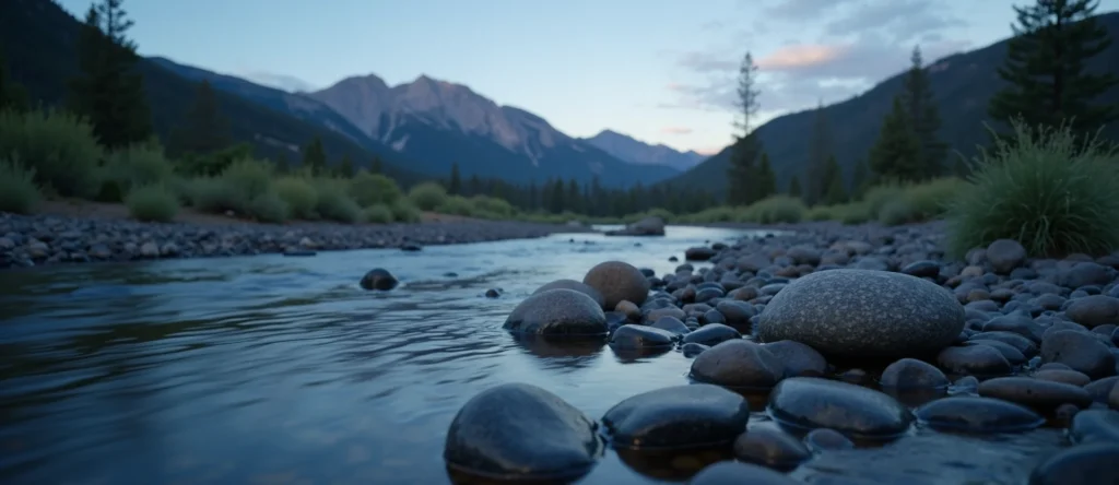 Symbolizing Flow/Cleansing: A local Desert Peach smooth Truckee river stones. - AI Generated