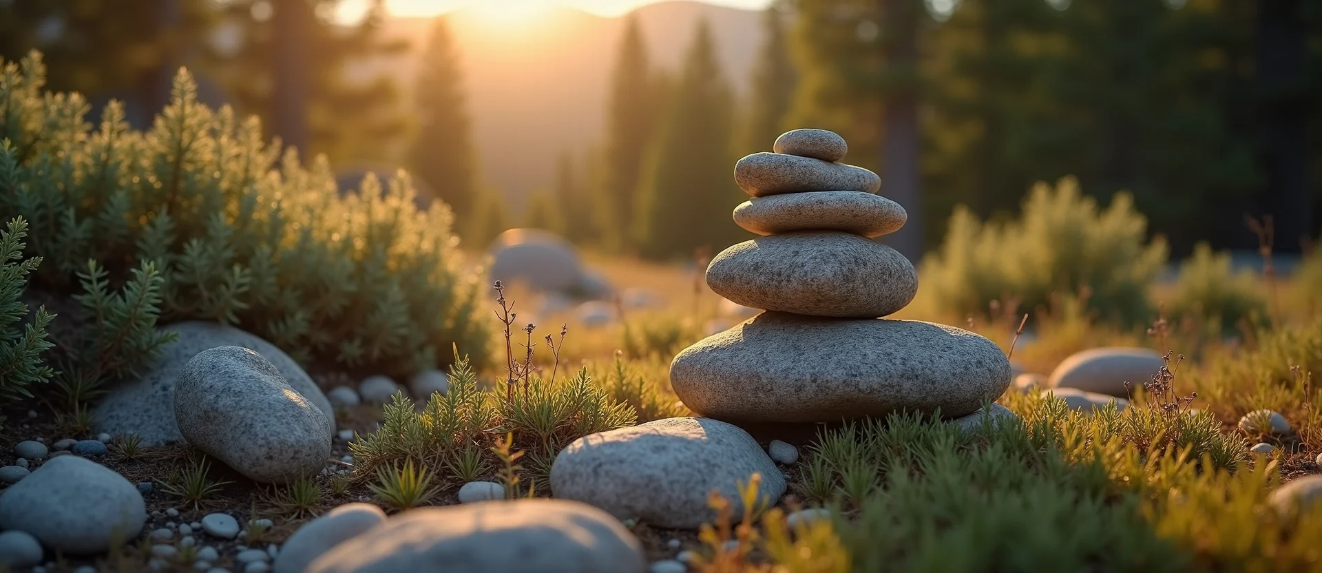 Symbolizing Stability/Peak: A local Sagebrush (Artemisia tridentata) ancient rock cairn. - AI Generated