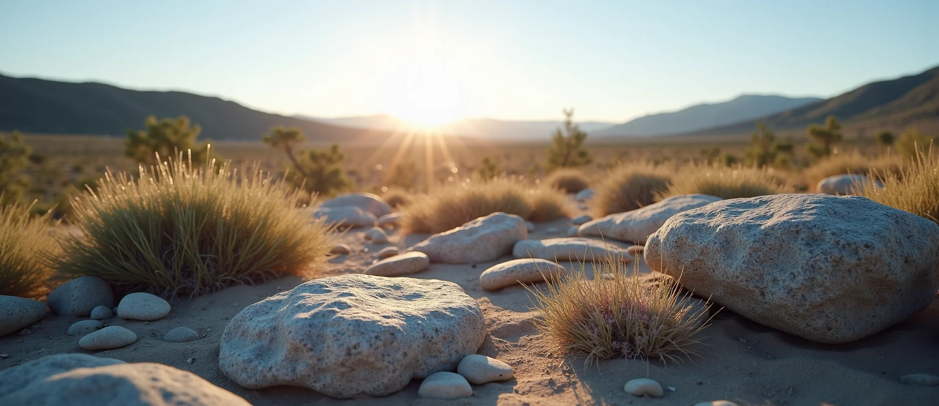 Symbolizing Flow/Cleansing: A local Sagebrush (Artemisia tridentata) smooth Truckee river stones. - AI Generated