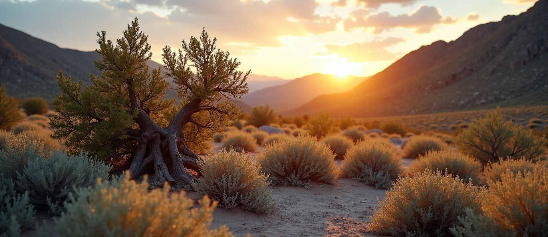 Symbolizing Growth/Resilience: A local Sagebrush (Artemisia tridentata) gnarled juniper roots. - AI Generated