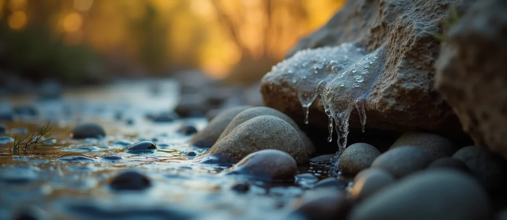 Symbolizing Flow/Cleansing: A local Bitterbrush smooth Truckee river stones. - AI Generated