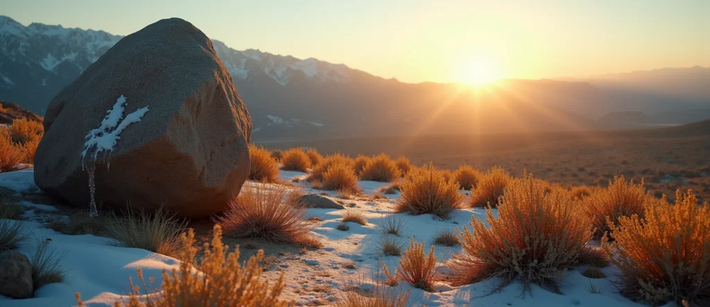 Symbolizing Stability/Peak: A local Manzanita unshakable boulder. - AI Generated