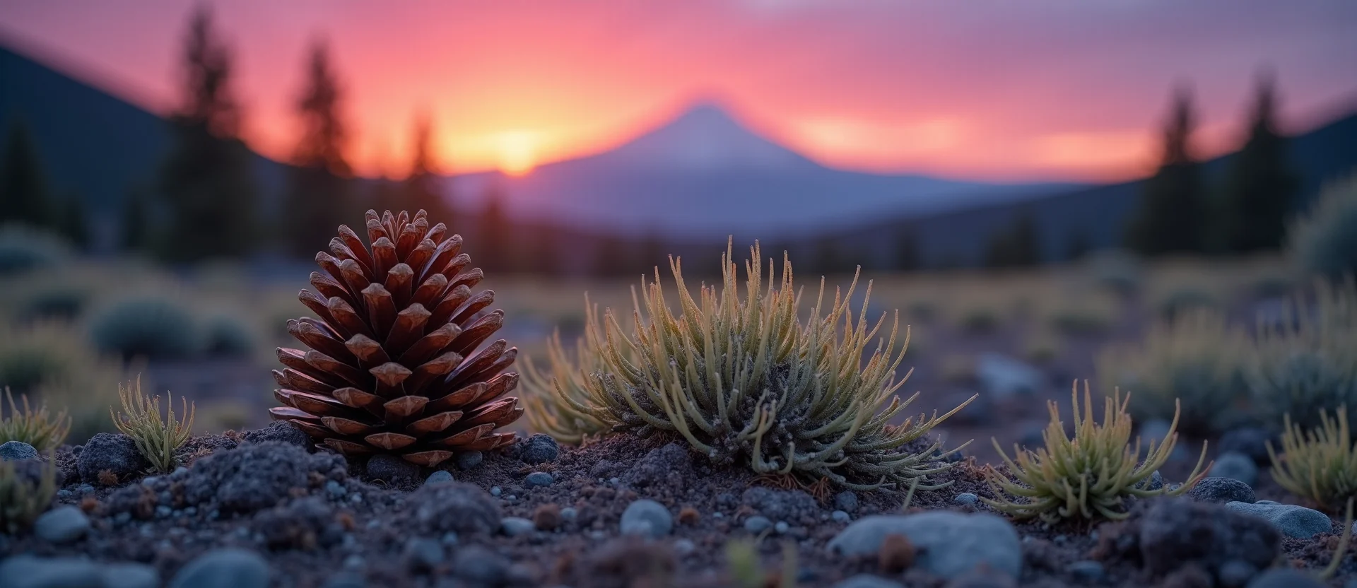 Symbolizing Seed/New Beginning: A local Sierra Juniper opening pine cone. - AI Generated