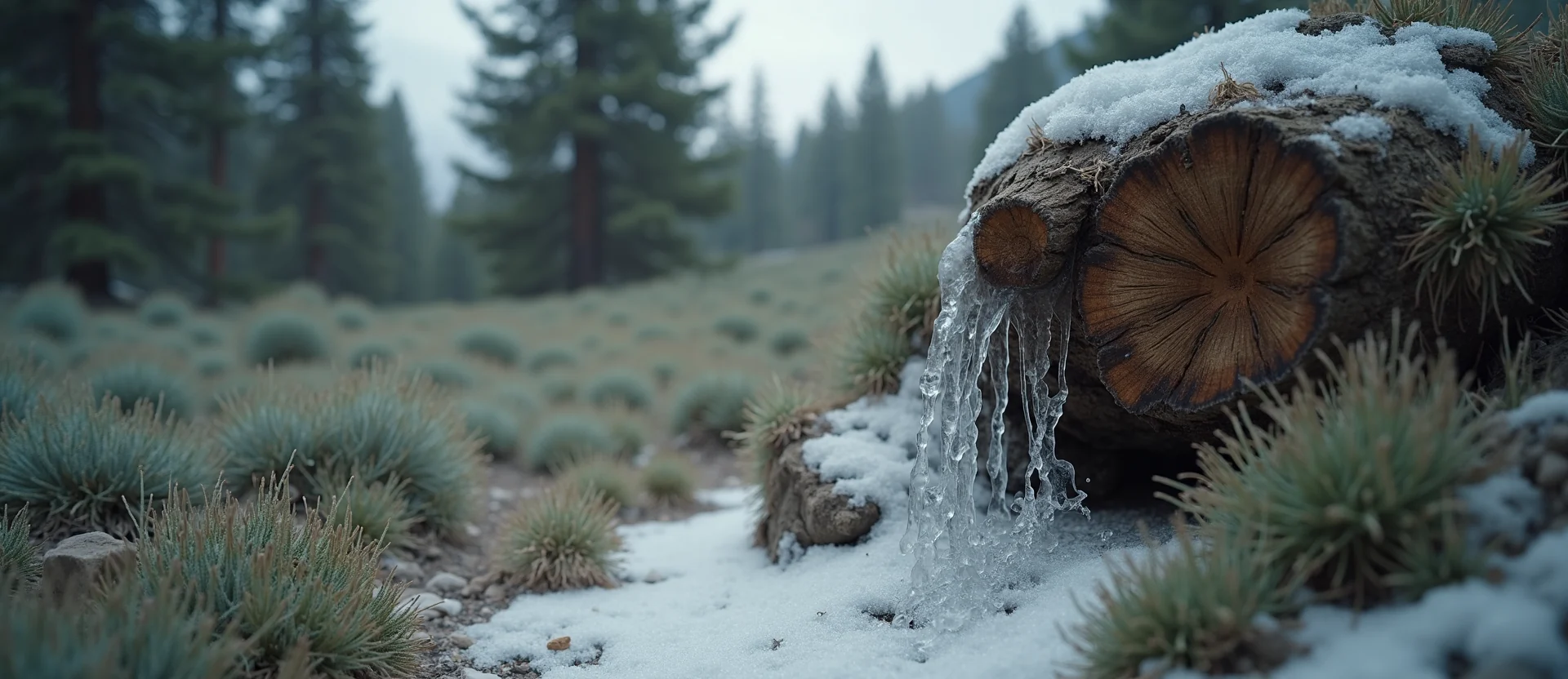 Symbolizing Growth/Resilience: A local Mountain Mahogany sturdy weathered tree trunk. - AI Generated