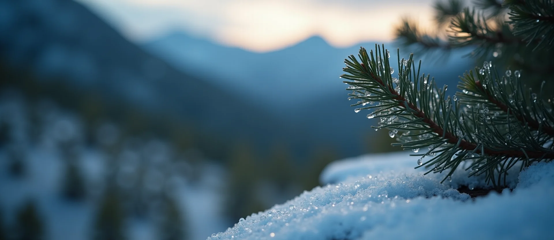 Symbolizing Flow/Cleansing: A local Sierra Juniper raindrops on desert leaves. - AI Generated