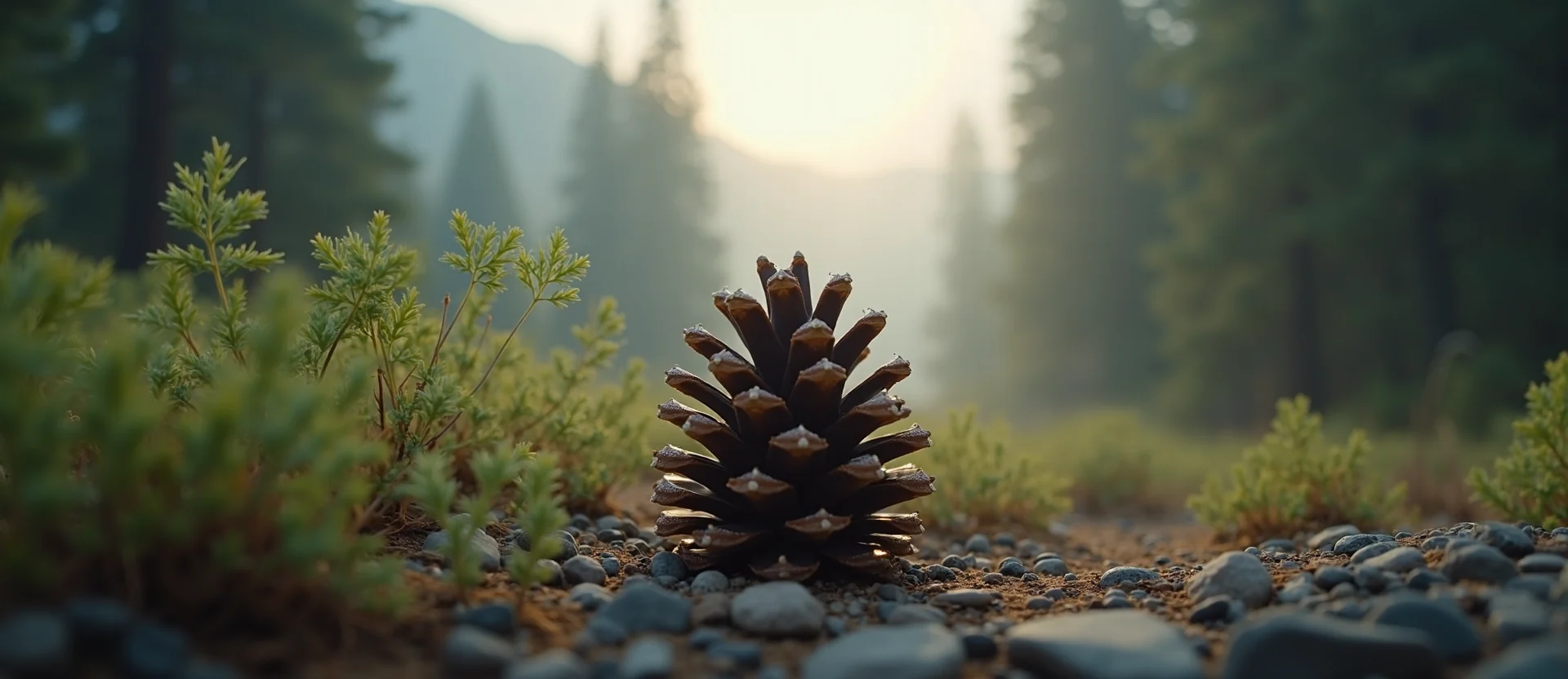 Symbolizing Seed/New Beginning: A local Mountain Mahogany opening pine cone. - AI Generated